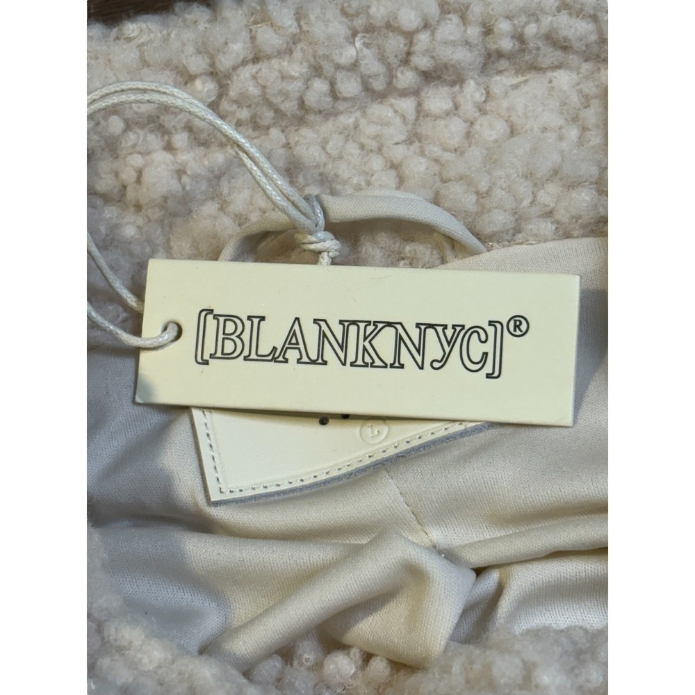 BLANKNYC Faux Suede Sherpa Jacket Womens Large Brown Cream‎ Mixed Media Zip NWT - Picture 10 of 16